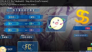 [osu!] EMILIA (CV: Rie Takahashi) - Stay Alive[Leaf's Insane] + Double Time SS!!! by Bend Tail 24 views 11 months ago 1 minute, 8 seconds