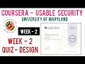 Coursera Usable Security Week 2: Design Quiz Answers & Free Certificate 🎓