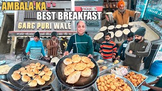 40/- Rs Ka Ambala Ka Best Breakfast | Garg Poori Ambala | Ambala Best Street Food