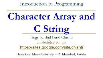 C++ Programming 35 Character Array and C String