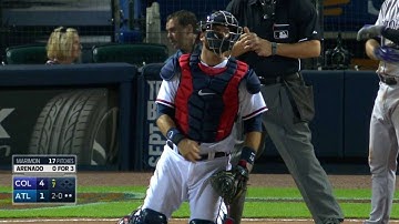 COL@ATL: Pierzynski frames a bounced pitch