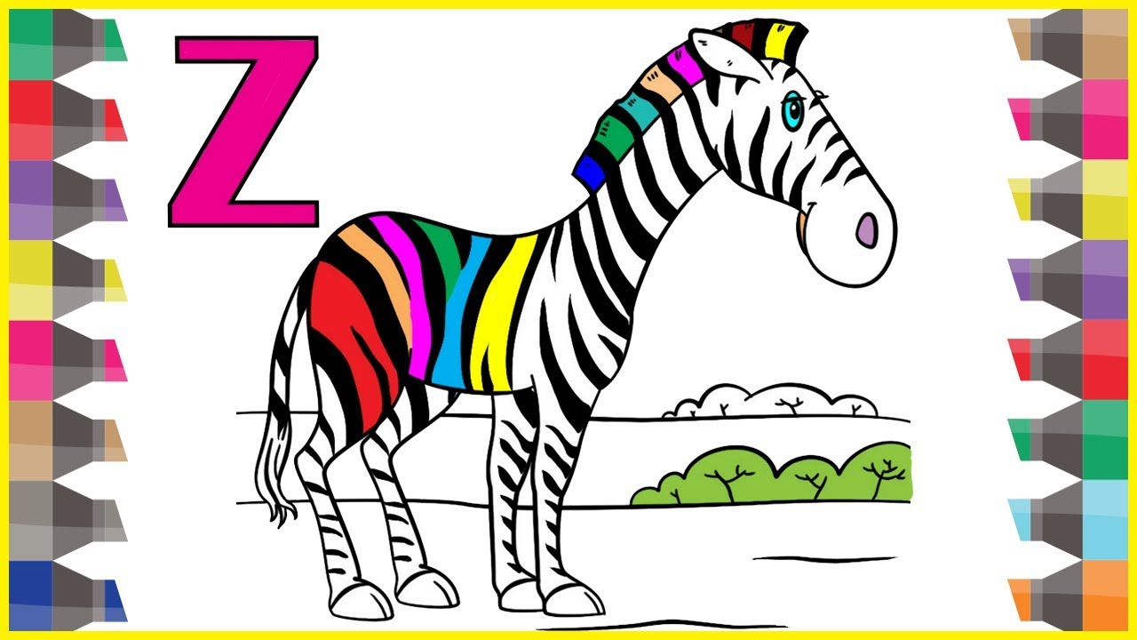 ABC Alphabet Coloring Pages | Learning Letter A to Z Coloring Pages For Kids Baby | Z for Zrbra