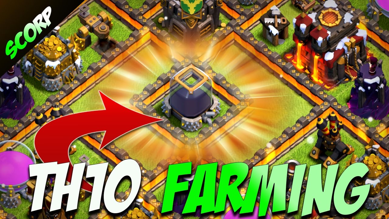Clash Of Clans TH10 FARM BASE/ DE PROTECTION BASE 2017 YouTube