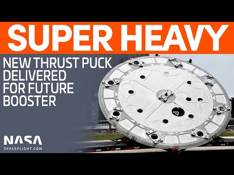 Thrust Puck for New Super Heavy Booster Delivered | SpaceX Boca Chica