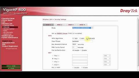 DrayTek VigorAP800 SSID (LAN A and LAN B)