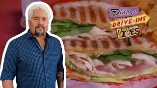 Guy Fieri Tries A Hot Blonde Chicken Panini Diners, Drive-Ins And Dives Food Network