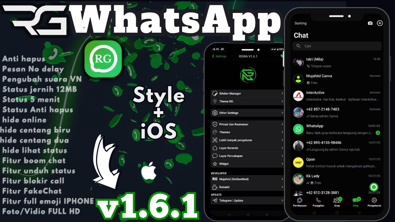 RGWhatsApp + IOS v1.6.1 New Update || RGWhatsApp v1.6.1 || WhatsApp Mod Terbaru 2025 || V1.6.1