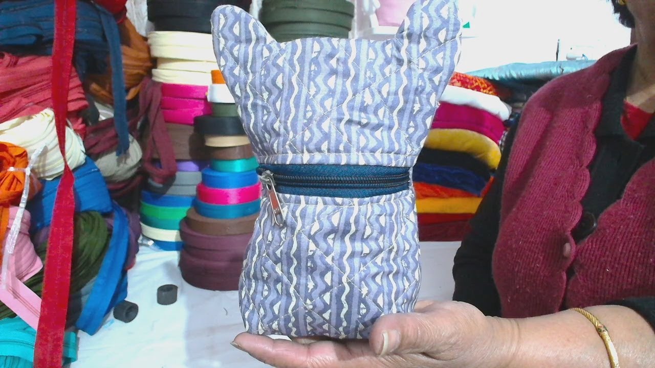 बचे हुए कपडे से आकर्षक पेंसिल पाउच DIY POUCH CAT SHAPE POUCH MAKING AT HOME - TUTORIAL