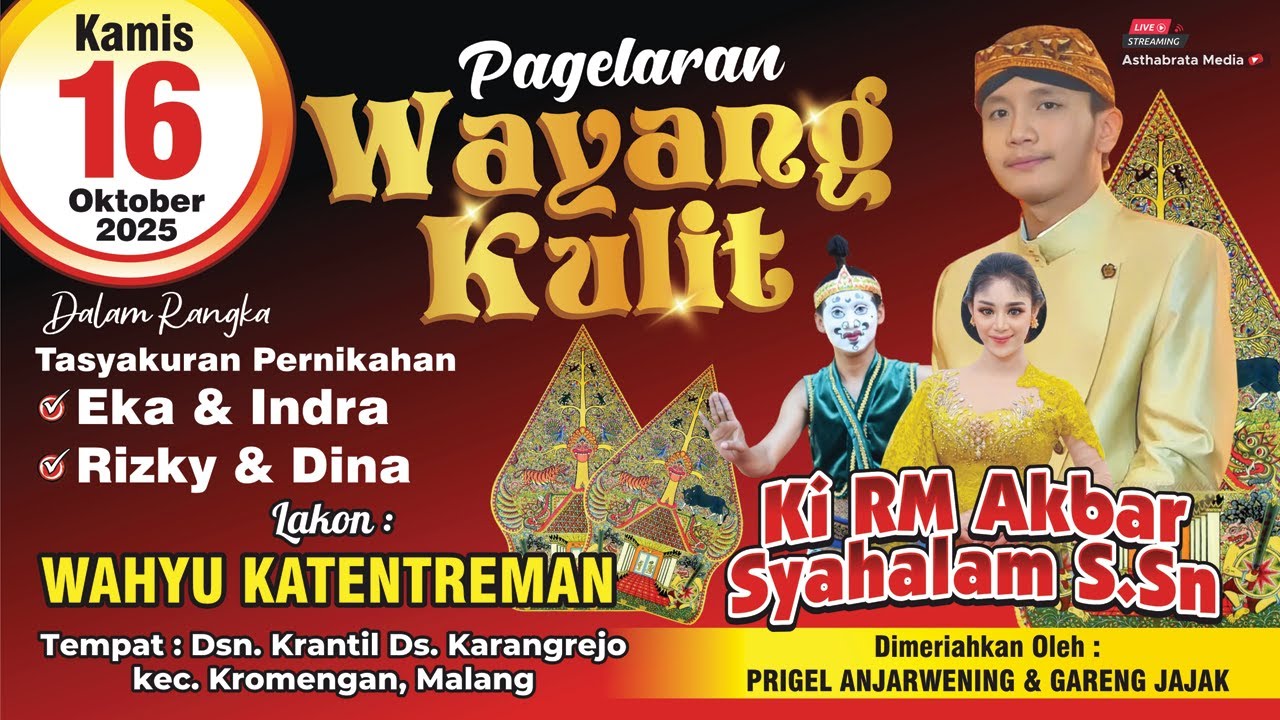 WAYANG KULIT KI R M AKBAR SYAHALAM S.SN // LAKON WAHYU KATENTREMAN // BT PRIGEL DAN GARENG JAJAK
