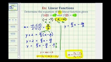 Ex:  Find the Linear Function Given Two Function Values in Function Notation