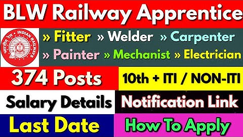 BLW Railway Apprentice 2022 Apply Online | Railway Recruitment 2022 Notification