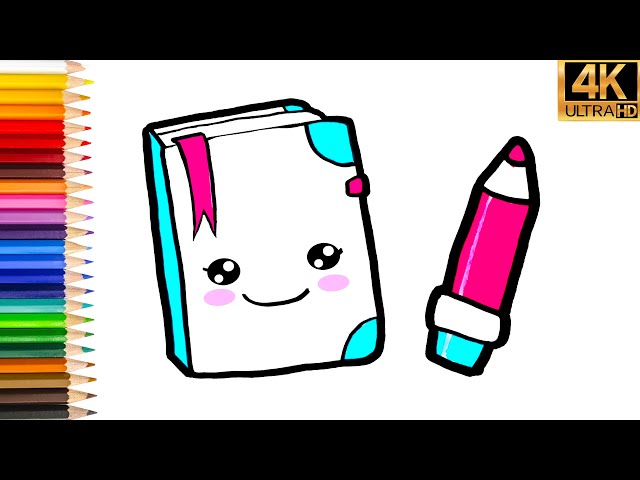 Cómo dibujar un Cuaderno 📕📙📗/ Dibuja y Colorea un Cuaderno