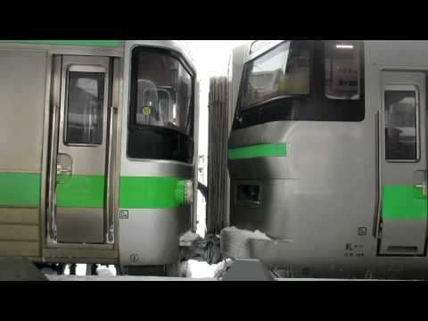 2月26日 JR北海道733系B-105編成･721系F-3019編成の切り離し