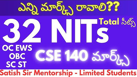 JEE 2026 Cutoff Marks for CSE in NITs: Category Wise Analysis (Boys & Girls Quota)NITs లో CSE సీట్