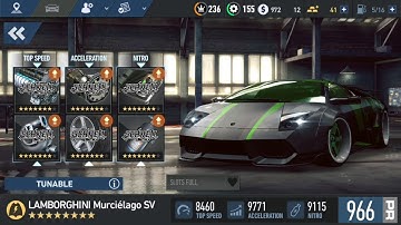 Nfs no limits : Lamborghini Murcielago SV, maxed out