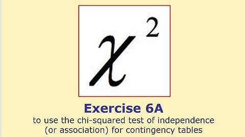 Ex 6A - Chi Squared Contingency Tables - Y12/Y13 A Level Further Maths (Statistics)