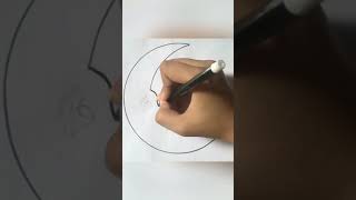 How to draw a crescent moon 🌙 step by step very easy // Pencil art for beginners # Shorts