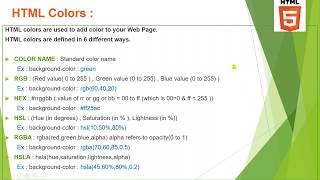 18  HTML Colors