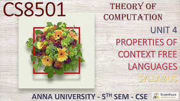 UNIT 4 PROPERTIES OF CONTEXT FREE LANGUAGES SYLLABUS