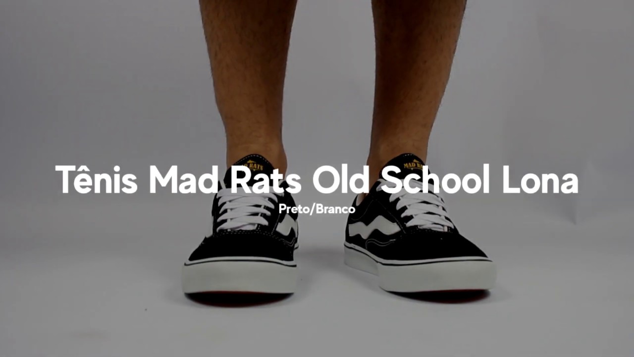 Tênis Old School Preto Branco Mad Rats Oficial - Maduda Shop