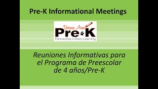 Pre-K Informational Meeting 2022