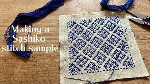 Making a small Sashiko sample for beginners - starting, changing and finishing thread without knots