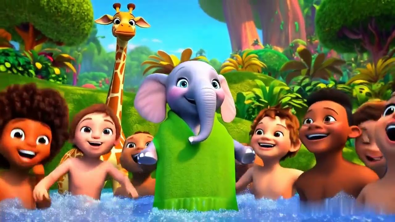 Baby Elephant’s Bath Time Nursery Rhyme | Baby Elephant’s Bath Time Nursery Song