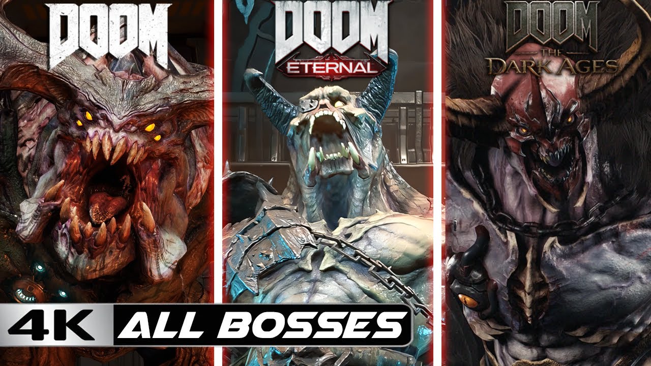 DOOM [2016 - Eternal - The Dark Ages] - All Bosses (Fights\Battles) - [4k-60FPS]
