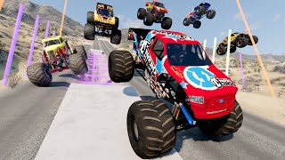 Racing Monster Trucks Through GIANT Lasers | BeamNG Drive - Griff's Garage