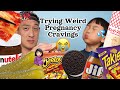 My SON AND I TRY WEIRD PREGNANCY CRAVINGS