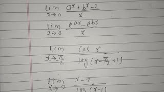 Limit of exponential and logarithmic functions