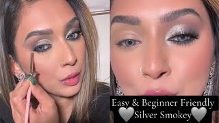 Easy-Beginner Friendly Silver Smokey Eye Tutorial