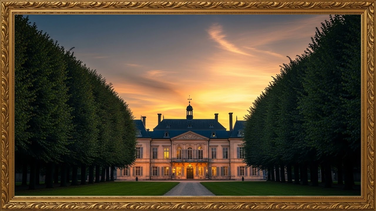 Golden Evening Architecture | Refined Classical Art in 4K