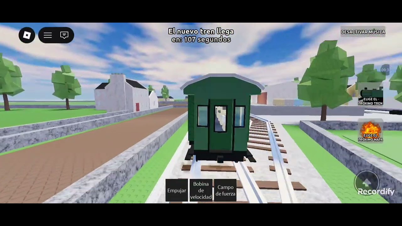 jugamos un juego de Trenes  que se chocan en roblox