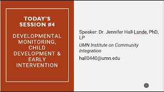 Monitoring Child Development - Project SCOPE ECHO Session #4 Spring 2021 Series