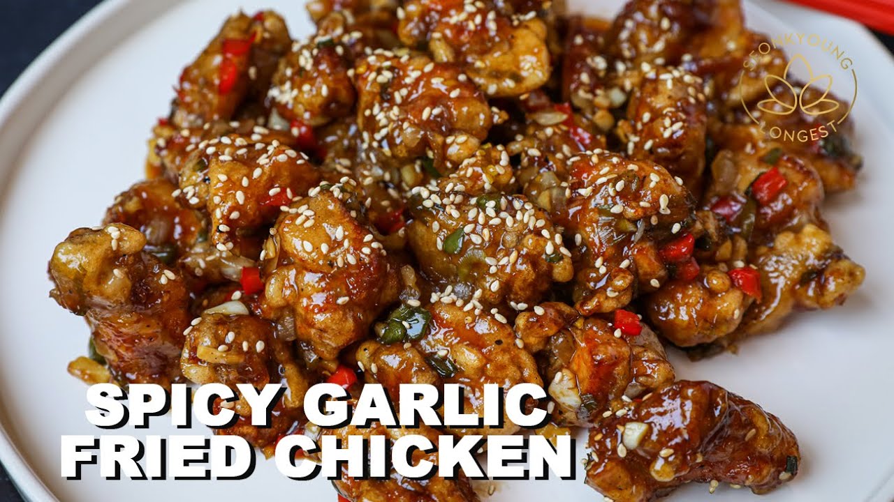 Kkanppunggi Korean Spicy Garlic Fried Chicken Recipe | Seonkyoung Longest