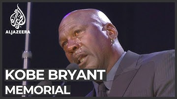 Los Angeles honours Kobe Bryant and daughter in public memorial