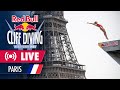 Diving in front of the iconic eiffel tower in paris red bull cliff diving world series 2023