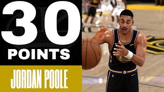 Jordan Poole makes Warriors HISTORY in his playoff debut!  30 PTS & 3 AST | NBA2K22