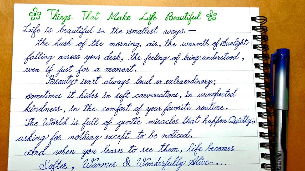 “Things That Make Life Beautiful ✨ | Calm Handwriting Video”