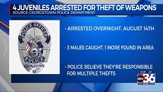 4 juveniles arrested for stealing, possessing guns from vehicles in Georgetown