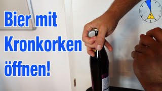 Bier öffnen mit Kronkorken