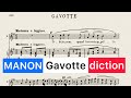 Manon MASSENET - Gavotte, french diction : Obéissons quand leur voix appelle. Pronunciation guide