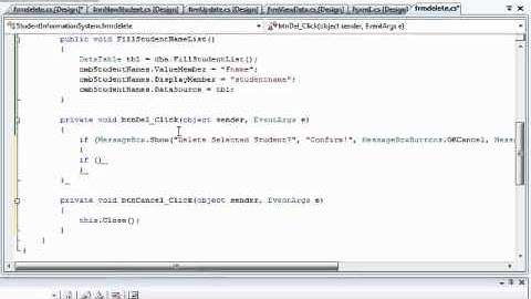 How to create a simple C# database application with Microsoft SQL server (2008)-Part  15.wmv