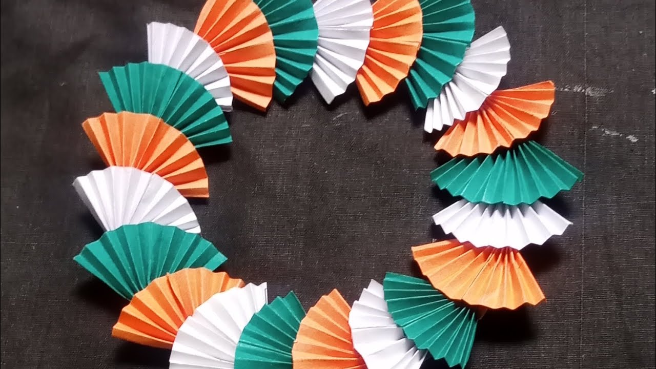 Tricolour Paper Craft Ideas independent Day Special Paper Craft wall tricolour-paper-craft-ideas-independent-day-special-paper-craft-wall