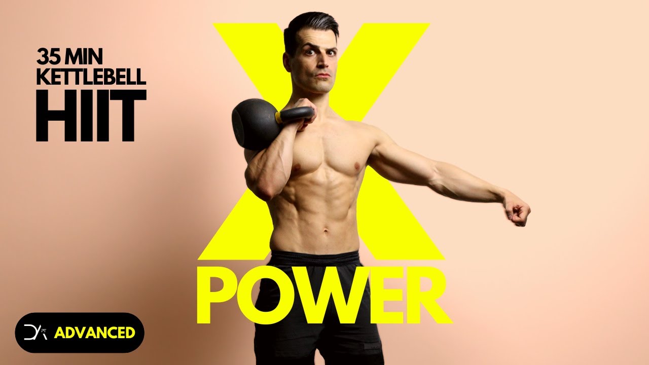 35 Min POWER Kettlebell HIIT workout Full body Kettlebell Workout