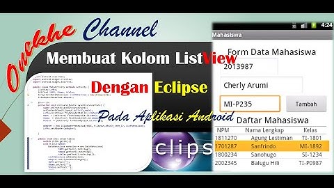 Cara Menambah Kolom Listview pada App Android dengan Eclipse