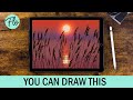 You Can Draw This SUNSET in PROCREATE