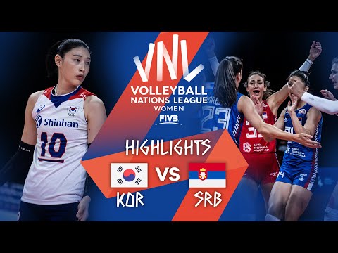 Korea vs. Serbia - FIVB Volleyball Nations League - Women - Match Highlights, 13/06/2021