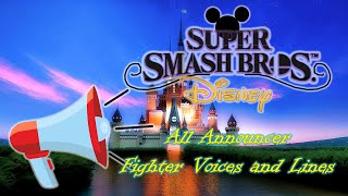 Super Smash Bros Disney All Announcer Voices and Character Lines
